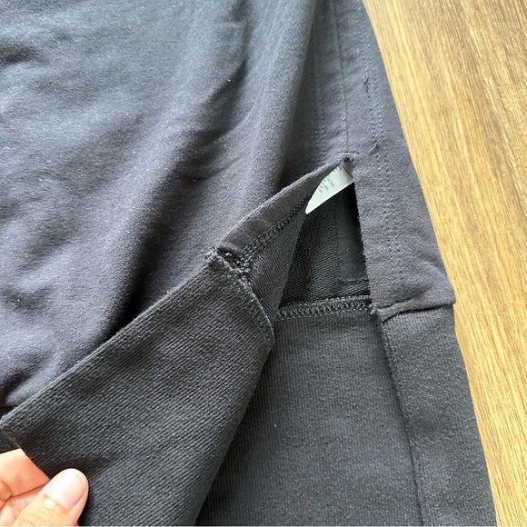 ATHLETA Black Retroterry V-Neck Sweatshirt Tee Plus Size 1X Minimalist Comfy - Picture 2 of 10